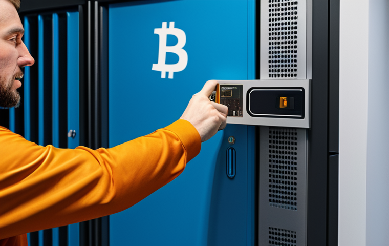 암호화폐의 법적 권리와 보안 개념 - Secure Crypto Storage**
"A person carefully placing a hardware wallet (cold storage) into a secure ...
