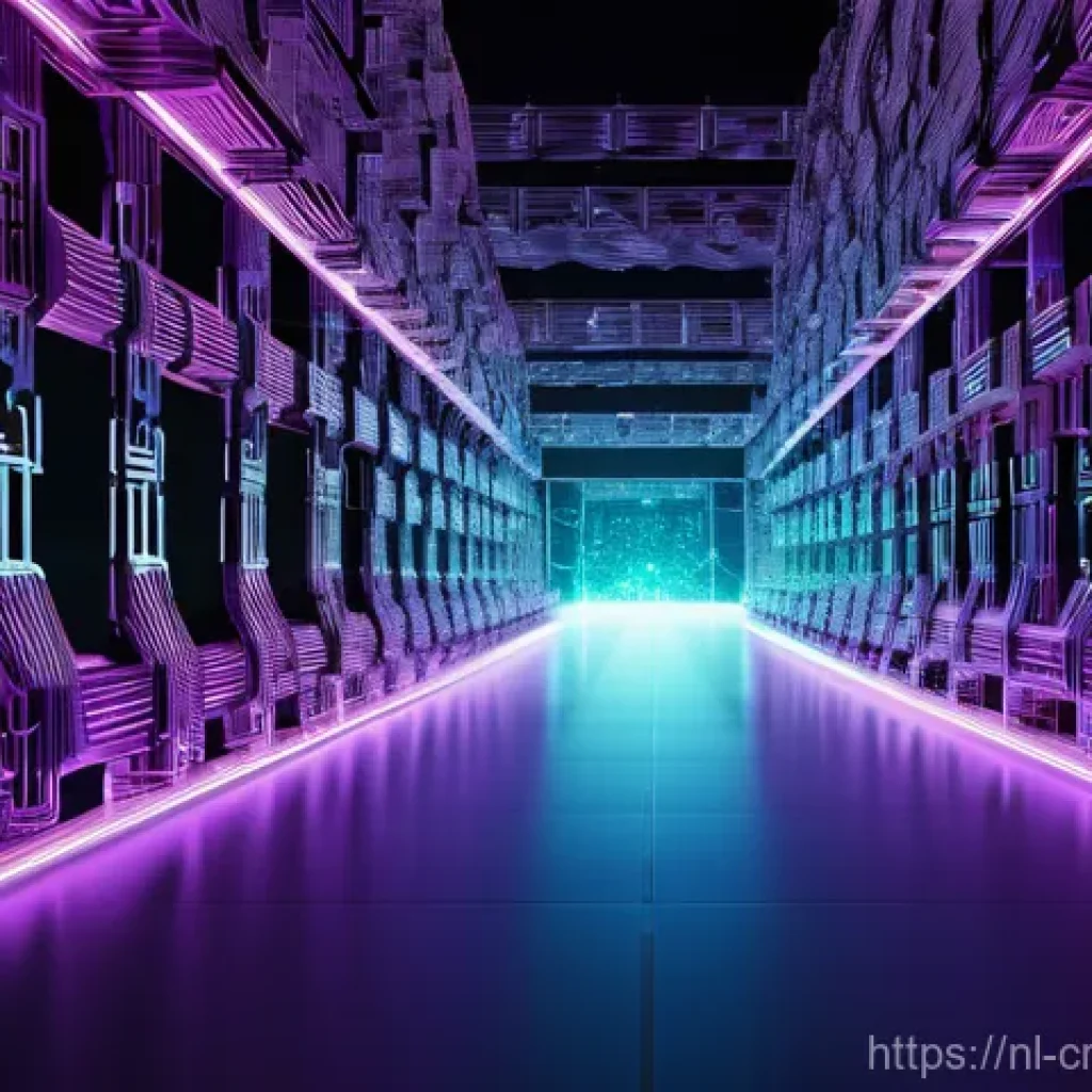 블록체인 보안에 대한 기본 개념 - **Prompt:** A visually stunning, futuristic digital landscape representing the "Unbreakable Backbone...