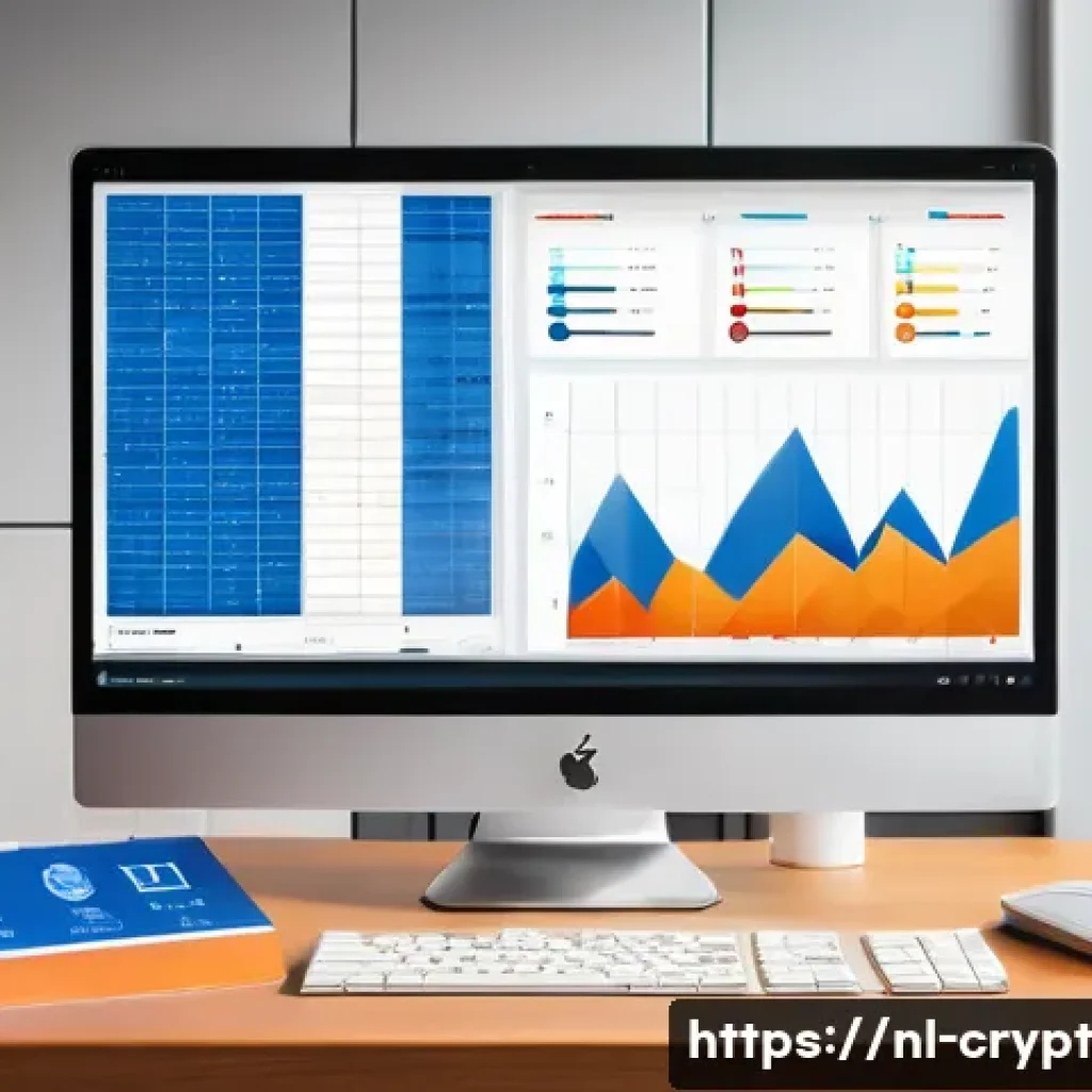 소프트웨어 업데이트와 암호화폐 보안 - A detailed illustration of a modern Dutch home office setup, featuring a sleek desktop computer disp...