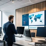 Home 20 보안 감사의 중요성과 실행 방법 - A detailed digital security audit scene in a modern Dutch office environment, showing a diverse team...