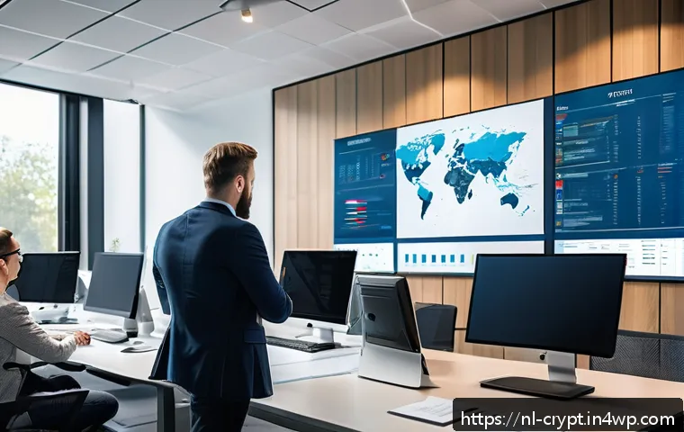 보안 감사의 중요성과 실행 방법 - A detailed digital security audit scene in a modern Dutch office environment, showing a diverse team...
